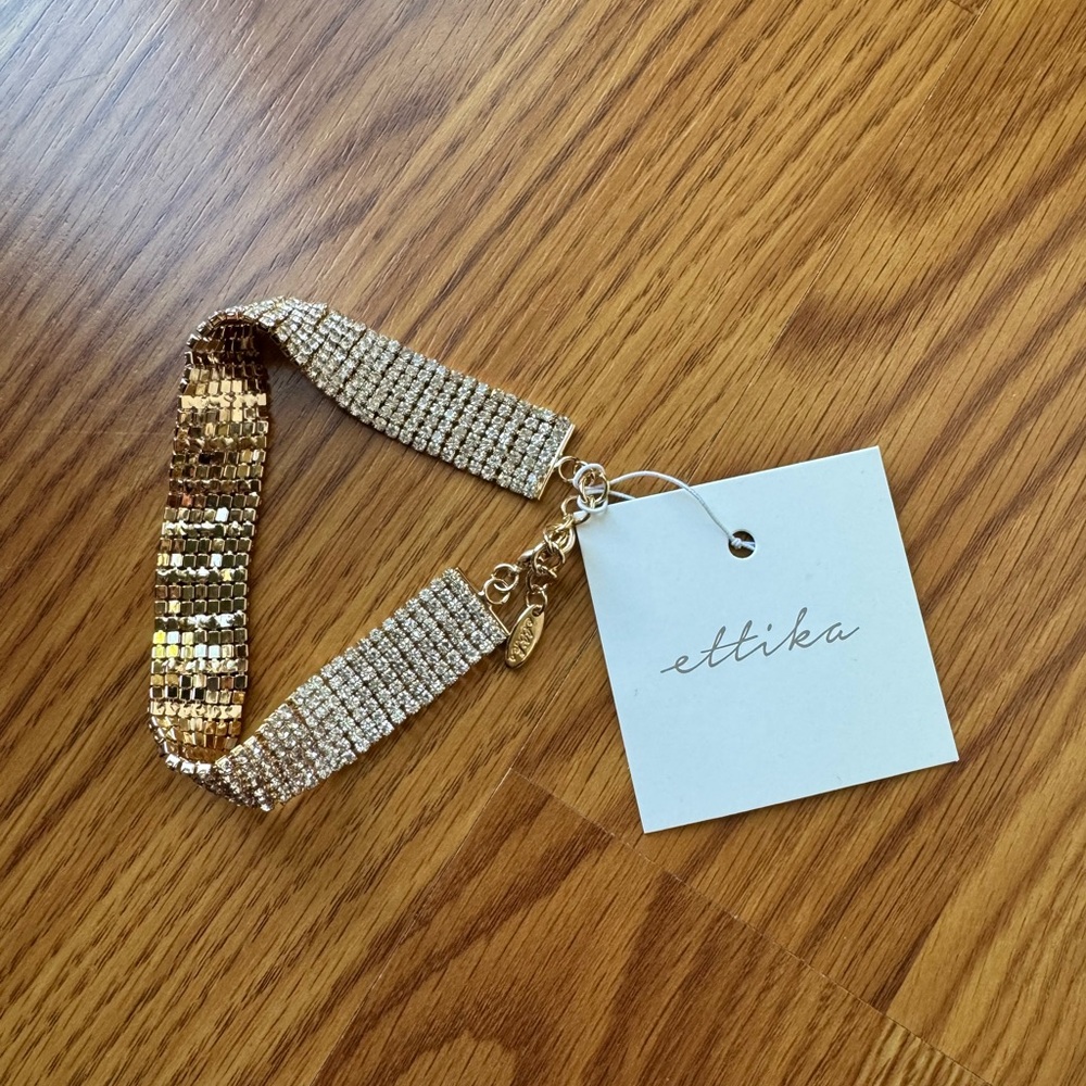 NEW Ettika Gold Crystal Anklet